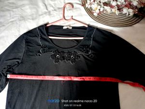 Very Beautiful Silm Sequence Black Top