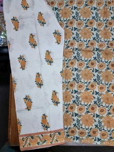 Yellow floral kurta set
