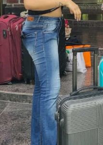 Blue boot cut jeans