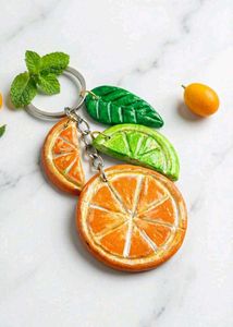 Fruity Citrus Slice Keychain