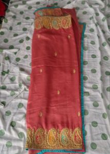 Elegant Embroidered Silk Saree