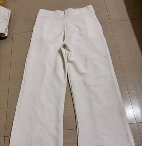 White Wide Leg Cropped Pants