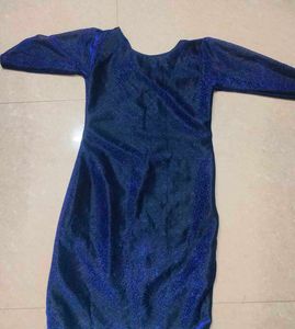 Sparkly Blue V-Neck Dress