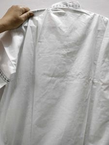 Men's White Kurta with Ganesha Print