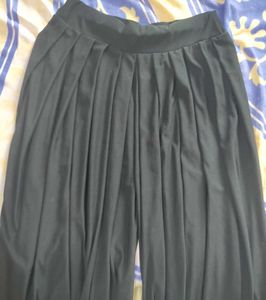 Flowy Pleated Maxi Palazzo Skirt