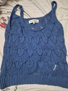 Blue Knit Tank Top