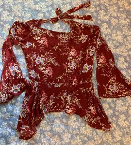 Y2k Floral Back Tie Up Top