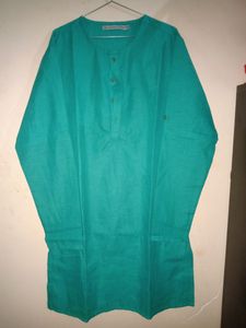 Men Turquoise Blue Kurta