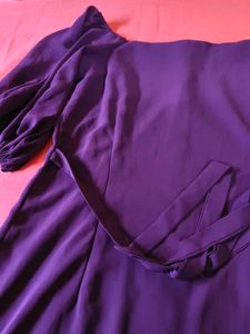 Purple Puff Sleeve Dress