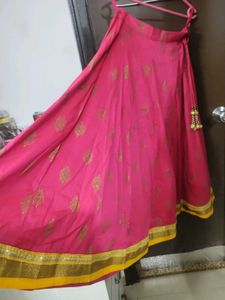 Ethnicity Vibrant Pink Ethnic Skirt with Gold .