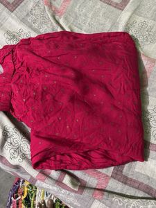 Vibrant Pink Ethnic Pants with Golden Motifs