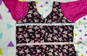 Front Slit Floral Print Kurti