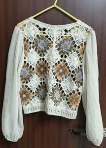 Boho Crochet Button-Up Top