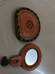 Handmade pure Leather mirror