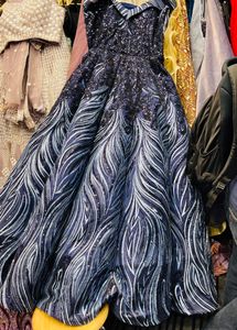 Stunning Black Sequin Evening Gown