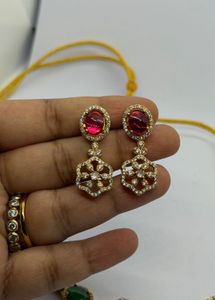 Elegant Multi-Color Stone Necklace &amp; Earring Set