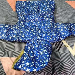 Cute Blue Star Print Winter Jacket