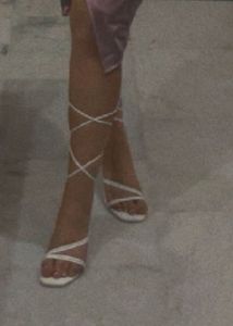 pinteresty white tie up block heel