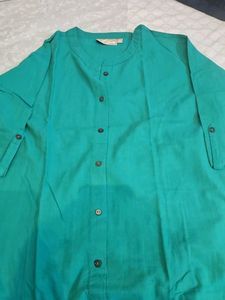 Teal Button-Down Kurta
