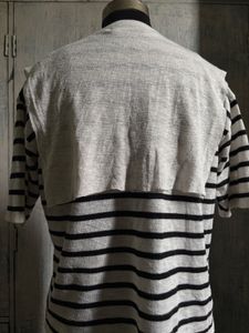 Striped Knit Top with Scarf Detail
