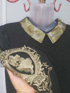 Golden Lace Design Dress