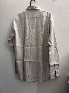 Classic Linen Blend Button-Up Shirt