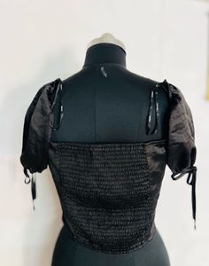 Black Ruched Crop Top