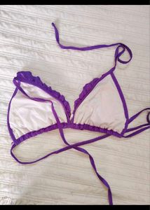 Vibrant Purple Ruffled Bikini Top
