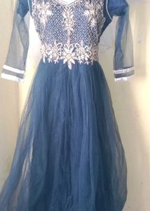 Elegant Blue Embellished Ethnic Gown