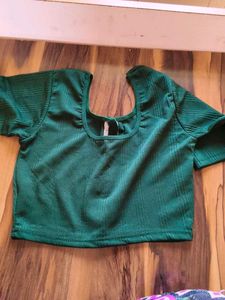 Emerald Green Textured Blouse