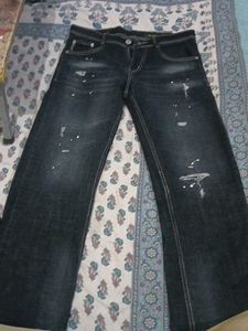 Stylish Distressed Dark Wash Jeans