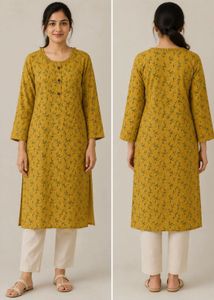 Stylish Yellow Printed Kurta
