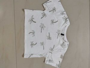 White Palm Tree Print T-Shirt