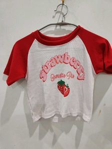 Cute Strawberry "Sweetie Pie" T-Shirt M size