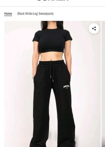 Bonkers corner Black Wide-Leg Sweatpants