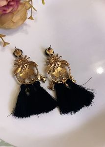 New Statement Black Tassel Earrings