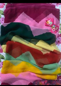 chevron Colorful Saree