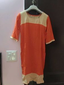 Orange Kurta Casual Fashionable For Women