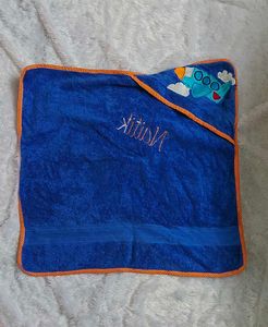 Blue Hooded Towel with Airplane