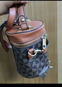 Stylish Geometric Brown Crossbody Bag