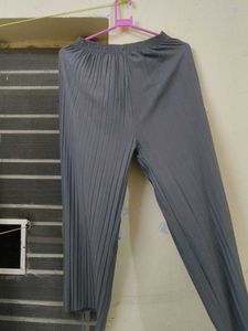 Grey Pleated Pants