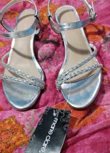 Silver Block Heels From Marie Claire By Bata