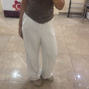 Comfortable Cream Linen Pants