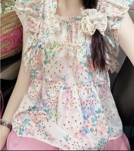 multicolour flower Korean pretty top