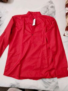 Men's Red Kurta Shirt