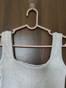 Grey Square Neck Tank Top