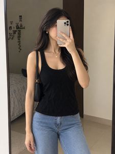 Black Tank Top with Crochet Detail