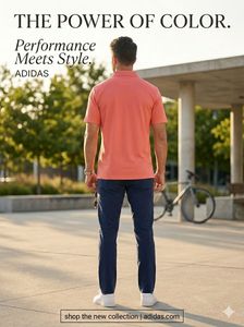 Adidas Men's Coral Polo Shirt - Performance Meets