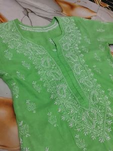 ADA Green Chikankari Kurta