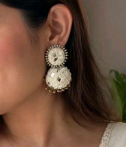 Exquisite Beaded Jhumka Earrings &amp; Hair Accessory